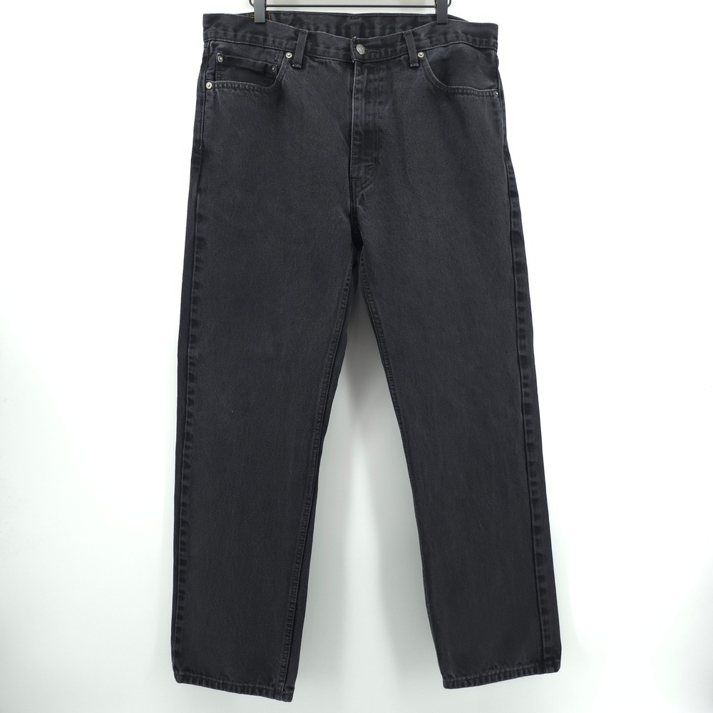 Levis 505 Mens Regular Fit Jeans 38x32 Black Straight Leg Denim 00505-0260